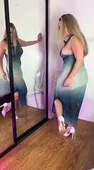 4K STILETTO HIGH HEELS TRYON w TRANSPARENT DRESSES Mirror View Over 40 Scarlett Kendall TryOns(240p)(1)