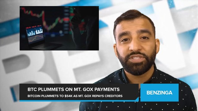 Bitcoin's Price Plummets to Nearly $54,000 as Mt. Gox Repays Creditors in Crypto