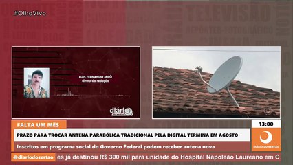 Download Video: Prazo para trocar antena parabólica tradicional pela digital termina em agosto deste ano