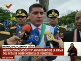 Mérida | Autoridades civiles y militares conmemoran los 213 años de la Firma del Acta de Independencia