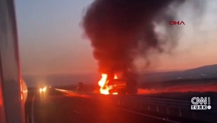 Akaryakıt yüklü tanker alev aldı!