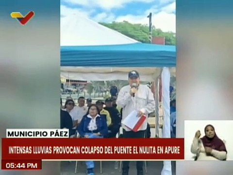 Apure | Fuertes precipitaciones causaron el colapso del puente sobre el río El Nulita en el mcpio. Páez