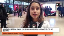 La joven será la única presencia misionera durante el fin de semana