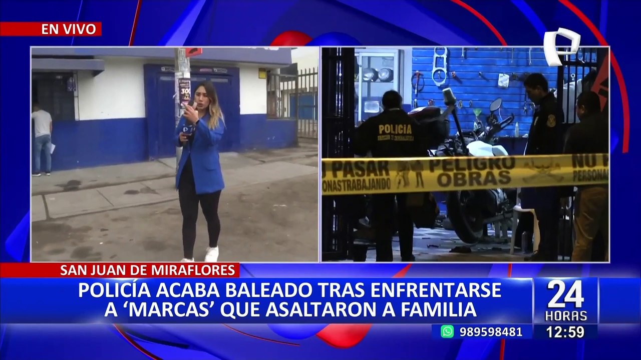 SJM: policía se enfrenta a balazos con “marcas” a las afueras de un taller mecánico