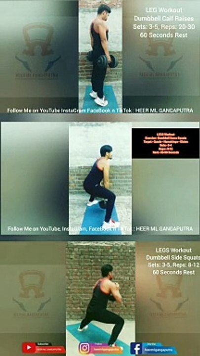 3 Best LEG Workouts  #heermlgangaputra #naturalbodybuilding #exercise #fitness #gym #muscle #training #tips