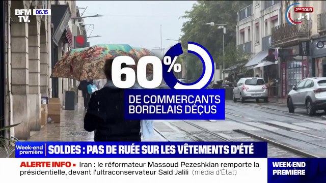 Bordeaux: pas de ruée sur les soldes d'été à cause du manque de soleil, les commerçants déçus