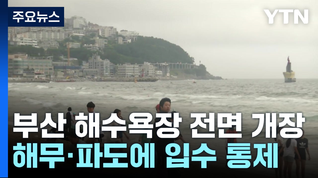 부산 해수욕장 전면 개장...해무·파도에 입수 통제 / YTN