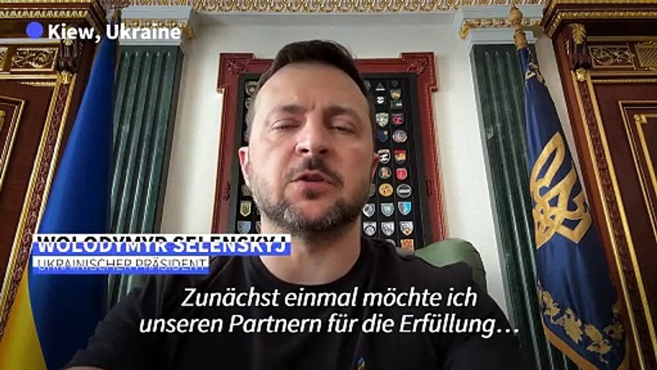 Selenskyj dankt Deutschland für weiteres Patriot-Luftabwehrsystem