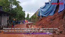 Diguyur Hujan Deras, Tebing Exit Tol Veteran Bintaro Longsor