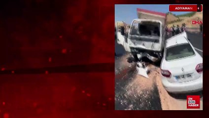 Adıyaman'da kamyonetle otomobil çarpıştı