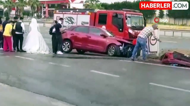 Kocaeli'de düğün öncesi kaza: Damat yaralandı, gelin ucuz atlattı