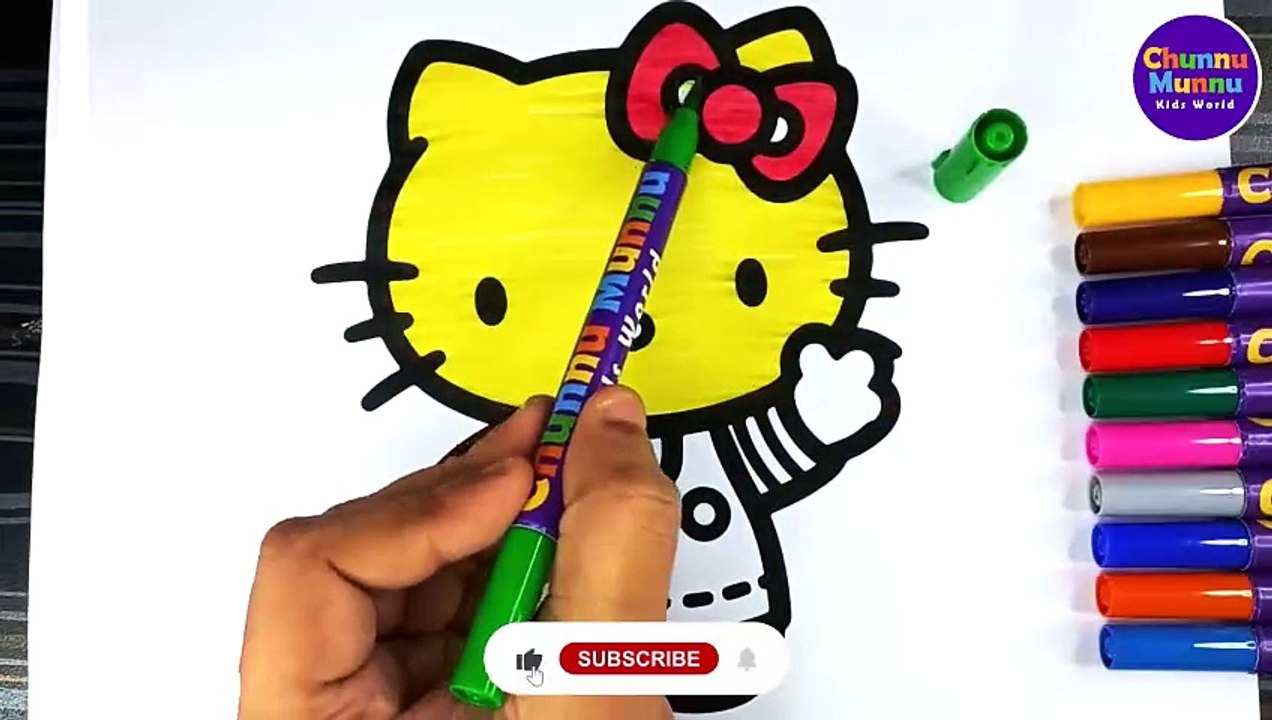 Hello Kitty Painting & Coloring Page Marker Pen for Kids & Toddlers | Chunnu Munnu Kids World