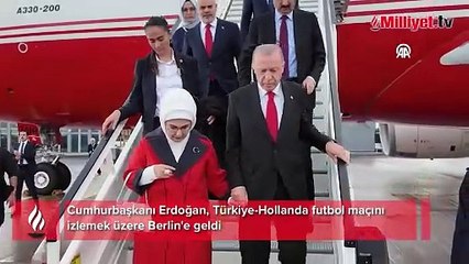 Cumhurbaşkanı Erdoğan, A Milli Takımı desteklemek için Berlin'de