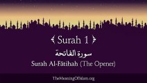 Quran 1 Surah AlFatihah The Opener Arabic and English translation HD