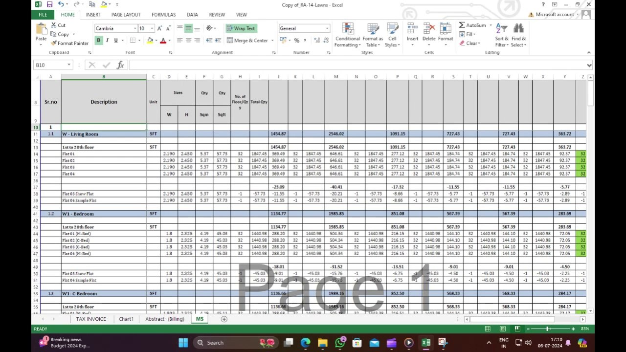 Civil billing engineering basics