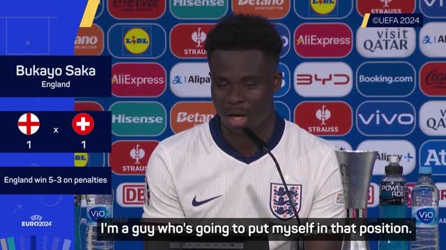 Saka embraced penalty following Euro 2020 final heartbreak