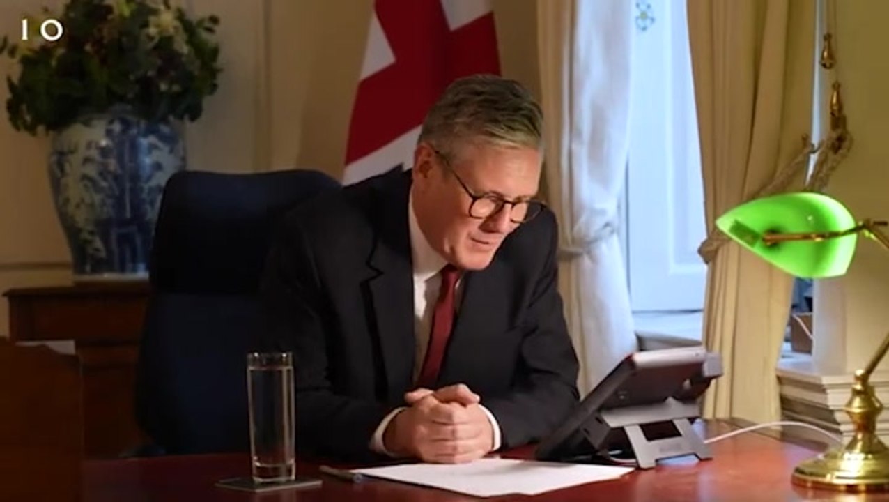 Watch: Keir Starmer takes phone call from Joe Biden after general election win