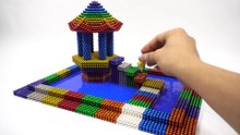 ASMR - How To Build One Pillar Pagoda with Magnetic Balls and Slime _ Magnetic Man 4K