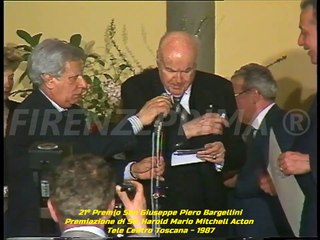 21° Premio San Giuseppe  Piero Bargellini. Premiazione Sir Harold Mario Mitchell Acton. TCT -1987