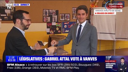 Législatives: Gabriel Attal a voté à Vanves
