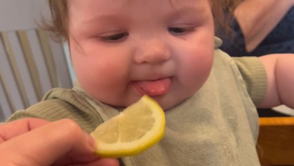 Baby's funny facial reaction after trying lemon for the 1st time will make your day