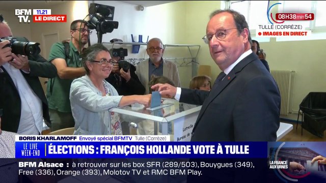 Législatives: François Hollande a voté à Tulle avec son épouse Julie Gayet