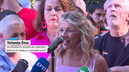 Díaz, Redondo, Montero y otros políticos se suman a la marcha del Orgullo en Madrid