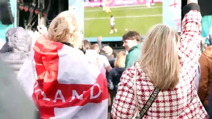 England fans GO WILD to Three Lions at Lytham Festival (no music)