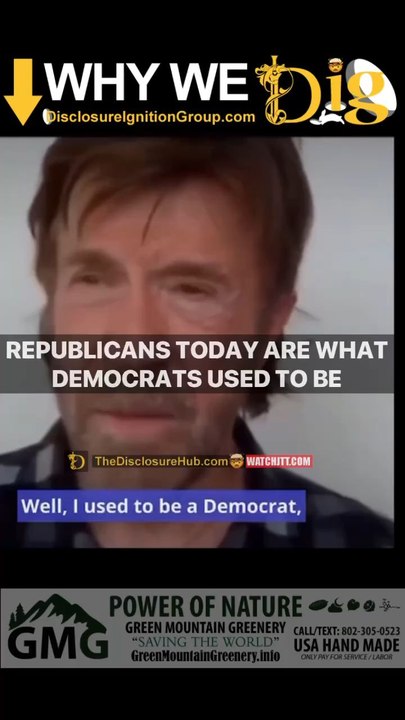 Chuck Norris explique pourquoi il est devenu républicain Chuck Norris devient réaliste et explique que les démocrates n'ont jamais été comme ça.  Il dit que les républicains sont désormais les néo-démocrates. chuj