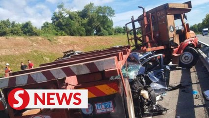 Driver escapes death in multi-vehicle collision near Gurun