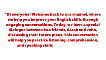 Planning for the Future: Real-Life English Conversation Practice