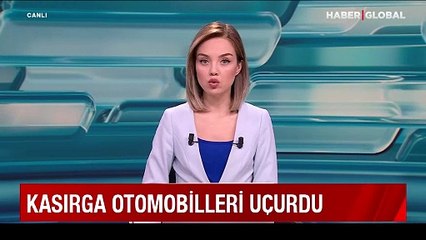 20 saniye sürdü, park halindeki otomobilleri uçurdu