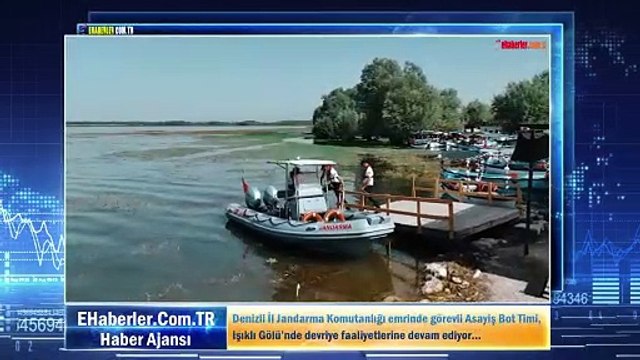 Denizli İl Jandarma Komutanlığı emrinde görevli Asayiş Bot Timi, Işıklı Gölü’nde devriye faaliyetlerine devam ediyor...