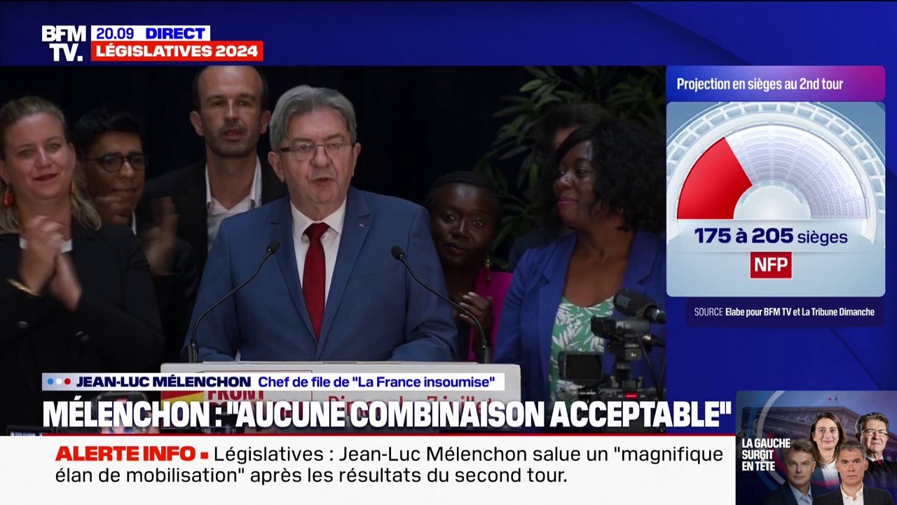Résultats législatives: "Le Nouveau Front populaire appliquera son programme. Rien que son programme, mais tout son programme", assure Jean-Luc Mélenchon
