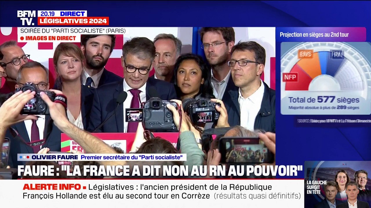 Victoire du NFP aux législatives: "Nous ne nous prêterons à aucune coalition des contraires, qui viendrait trahir le vote des Français", promet Olivier Faure (PS)