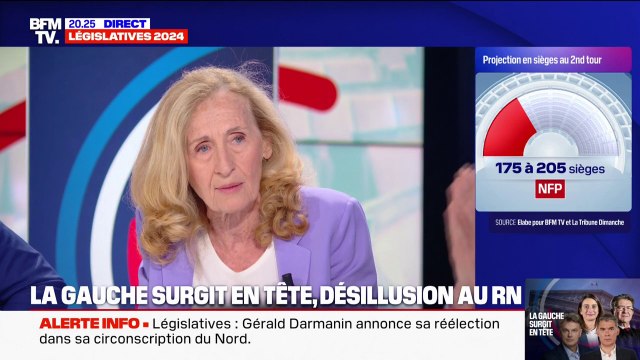 Résultats législatives 2024: Il faut une majorité pour pouvoir gouverner. Cette majorité, le Nouveau Front populaire ne l'a pas , réagit la ministre de l'Éducation nationale Nicole Belloubet