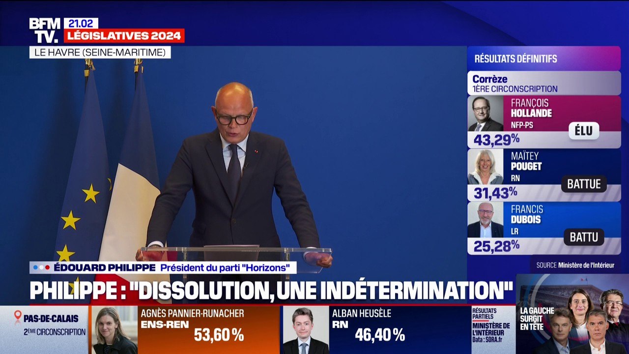 Résultats législatives 2024: "Nous allons devoir écouter le pays", affirme Édouard Philippe (Horizons)