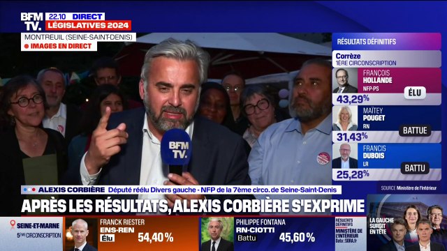 Je vous annonce que je suis réélu, sans doute avec plus de 57% des voix : Alexis Corbière se félicite de sa réélection en Seine-Saint-Denis