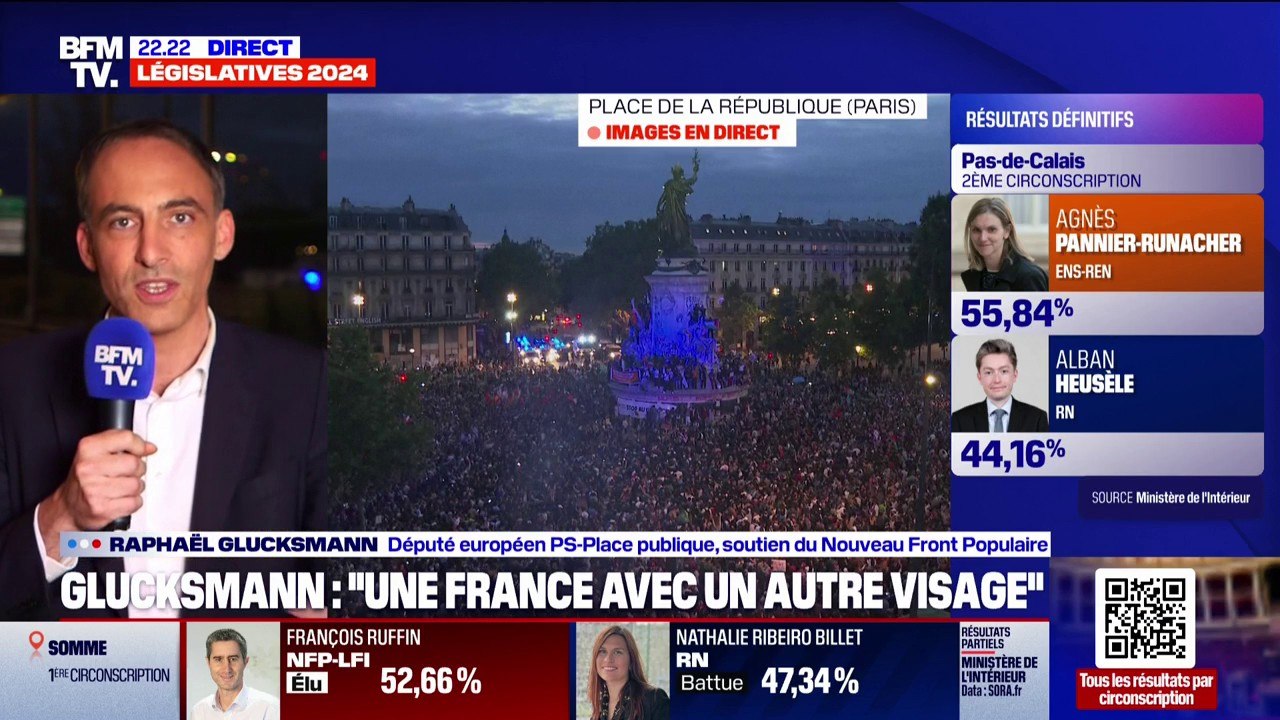 Résultats législatives 2024: "Il faudra discuter, débattre, changer de culture politique", estime Raphaël Glucksmann (Place publique)