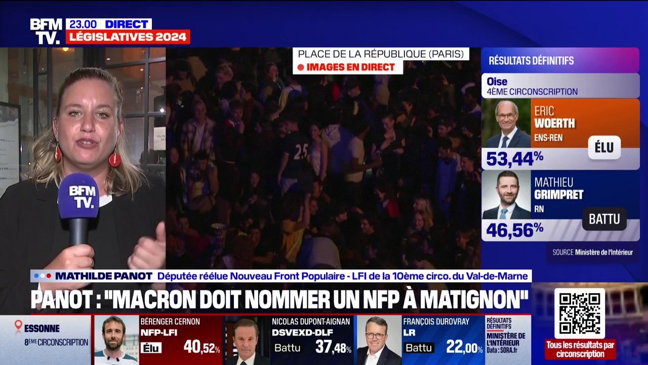 Résultats législatives 2024: "Emmanuel Macron devra appeler un membre du Nouveau Front populaire à Matignon", estime Mathilde Panot (LFI)