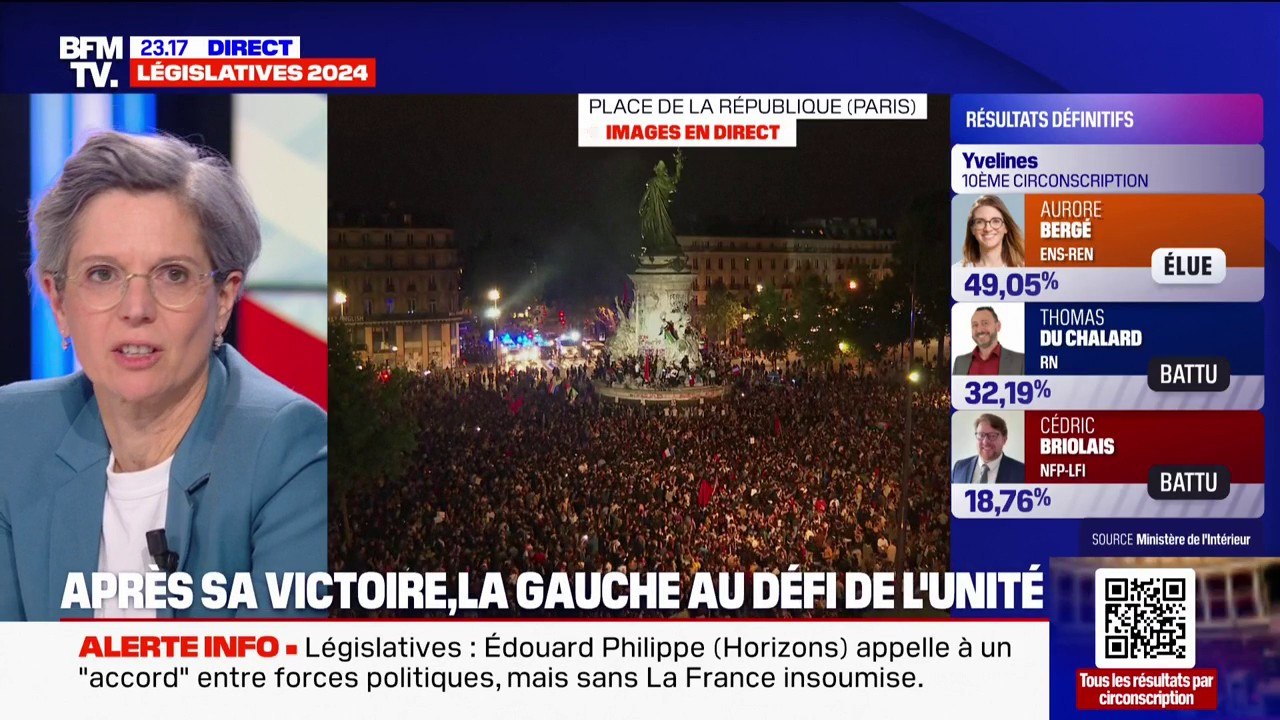 Résultats législatives 2024: Sandrine Rousseau (les Écologistes) appelle à "une réunion de tous les députés du Nouveau Front populaire" pour décider du Premier ministre proposé à Emmanuel Macron
