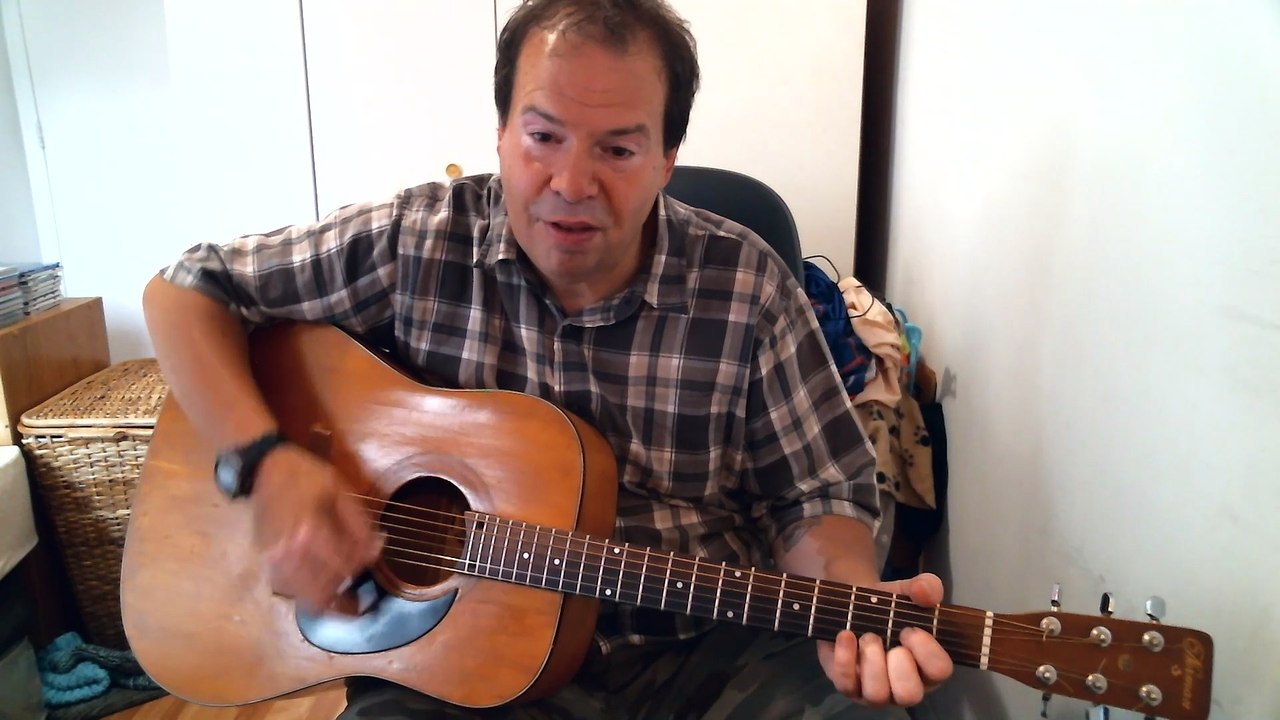 La guitare  acoustique NORMAN 1975: comment en jouer avec quelques rudiments de blues-rock des années 60-70.