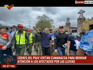 Líderes del PSUV visitan las zonas afectadas por las lluvias en el edo. Sucre