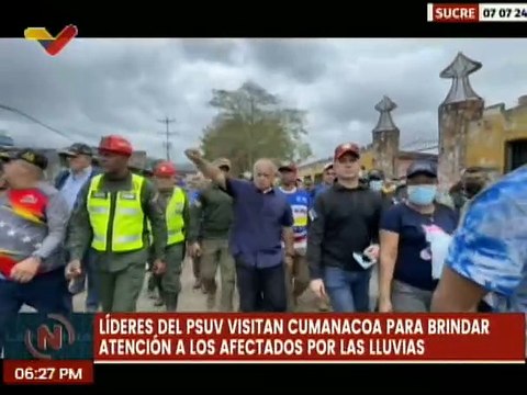 Líderes del PSUV visitan las zonas afectadas por las lluvias en el edo. Sucre