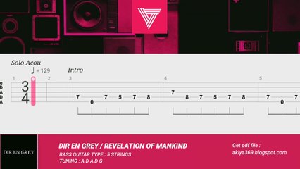 REVELATION OF MANKIND / DIR-EN GREY 【BASS TAB】