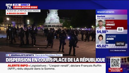 Résultats législatives 2024: la dispersion de la place de la République se poursuit sous tension