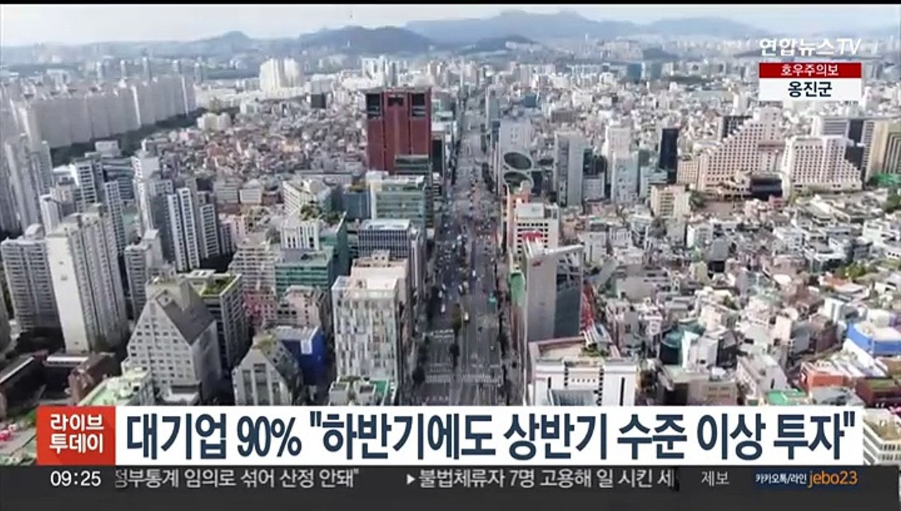 대기업 90% "하반기에도 상반기 수준 이상 투자"