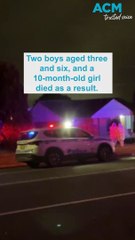 Father allegedly barricaded seven children inside burning Western Sydney home