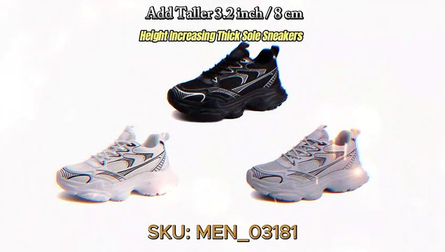 Chunky Height Increasing Sneakers Add Taller 3.2 inch / 8 cm