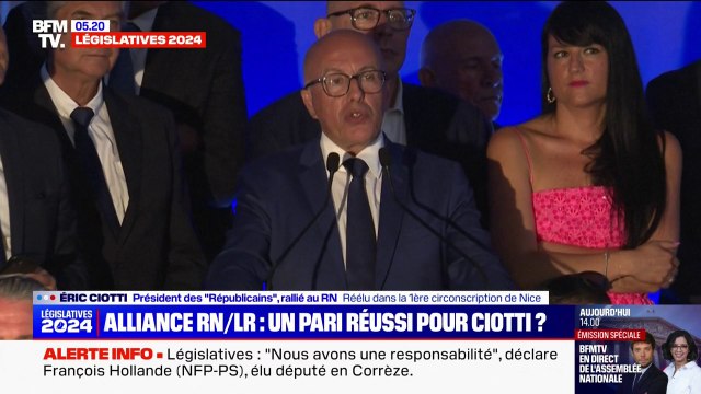 Législatives: réélu, Éric Ciotti dénonce un coup d'État institutionnel et politique